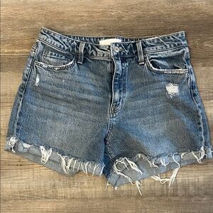 Casual Blue Distressed Jean Shorts